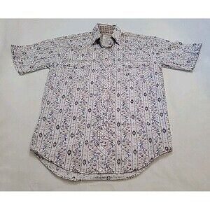 Panhandle Rough Stock Shirt Mens SM Striped Western Pearl Snap Short Sleeve